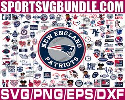 bundle 120 new england patriots football team svg, new england patriots svg, nfl teams svg, nfl svg, png, dxf, eps