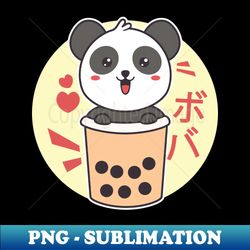 panda and boba cute kawaii panda - digital sublimation download file - boost your success with this inspirational png download