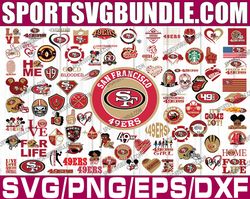 bundle 91 files san francisco 49ers football team svg, san francisco 49ers svg, nfl teams svg, nfl svg, png, dxf, eps