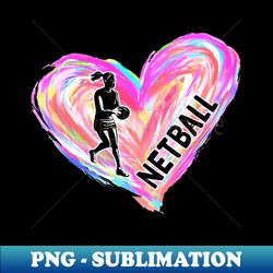 netball watercolor heart brush - png transparent digital download file for sublimation - enhance your apparel with stunning detail
