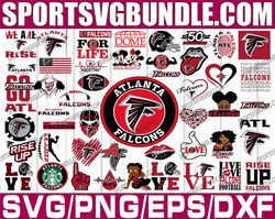 bundle 50 files atlanta falcons football teams svg, atlanta falcons svg, nfl teams svg, nfl svg, png, dxf, eps