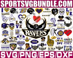 bundle 50 files baltimore ravens football teams svg, baltimore ravens svg, nfl teams svg, nfl svg, png, dxf, eps