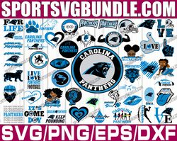 bundle 50 files carolina panthers football teams svg, carolina panthers svg, nfl teams svg, nfl svg, png, dxf, eps