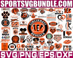 bundle 50 files cincinnati bengals football teams svg, cincinnati bengals svg, nfl teams svg, nfl svg, png, dxf, eps