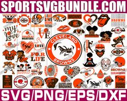 bundle 50 files cleveland browns football teams svg, cleveland browns svg, nfl teams svg, nfl svg, png, dxf, eps