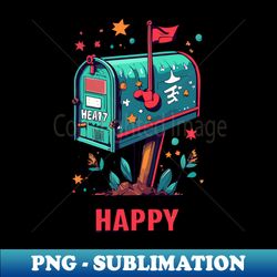 merry mailbox with a cheerful flag - stylish sublimation digital download - perfect for personalization