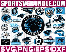 bundle 26 files carolina panthers football team svg, arolina panthers svg, nfl teams svg, nfl svg, png, dxf, eps