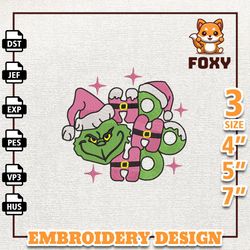 ho ho ho embroidery machine design, christmas green monster embroidery machine design, retro pink christmas embroidery d