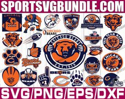 bundle 26 files chicago bears football team svg, chicago bears svg, nfl teams svg, nfl svg, png, dxf, eps