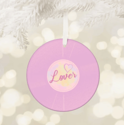 custom pink record christmas ornament,  swiftie christmas ceramic ornament, taylor swift gifts 2023