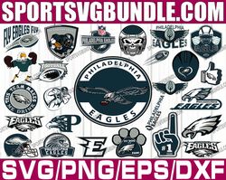 bundle 26 files philadelphia eagles football team svg, philadelphia eagles svg, nfl teams svg, nfl svg, png, dxf, eps
