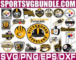 bundle 25 files pittsburgh steelers football team svg, pittsburgh steelers svg, nfl teams svg, nfl svg, png, dxf, eps