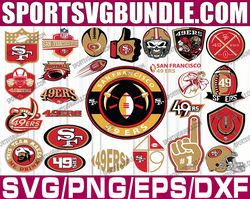 bundle 26 files san francisco 49ers football team svg, san francisco 49ers svg, nfl teams svg, nfl svg, png, dxf, eps
