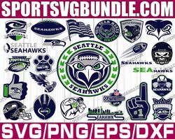 bundle 25 files seattle seahawks football team svg, seattle seahawks svg, nfl teams svg, nfl svg, png, dxf, eps