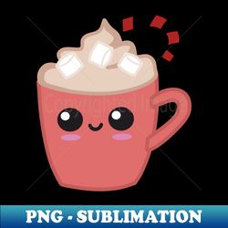 a cup of coffee or cappuccino or cocoa - retro png sublimation digital download - transform your sublimation creations