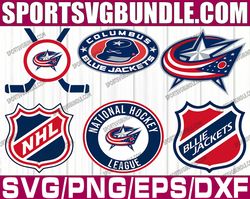 bundle 6 files columbus blue jackets hockey team svg, columbus blue jackets svg, nhl svg, nhl svg, png, dxf, eps