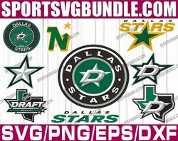 bundle 9 files dallas stars hockey team svg, dallas stars svg, nhl svg, nhl svg, png, dxf, eps, instant download
