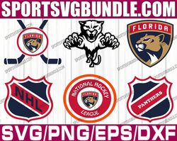 bundle 6 files florida panthers hockey team svg, florida panthers svg, nhl svg, nhl svg, png, dxf, eps, instant download
