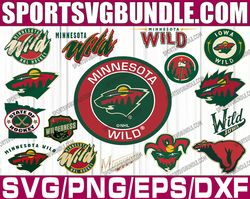 bundle 16 files minnesota wild hockey team svg, minnesota wild svg, nhl svg, nhl svg, png, dxf, eps, instant download