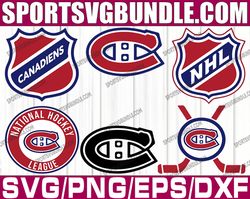 bundle 6 files montreal canadiens hockey team svg, montreal canadiens svg, nhl svg, nhl svg, png, dxf, eps