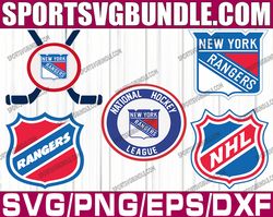 bundle 5 files new york rangers hockey team svg, new york rangers svg, nhl svg, nhl svg, png, dxf, eps, instant download