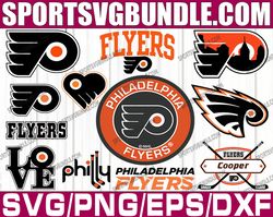 bundle 11 files philadelphia flyers hockey team svg, philadelphia flyers svg, nhl svg, nhl svg, png, dxf, eps