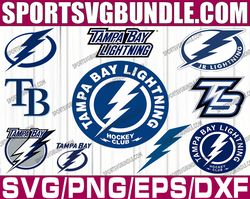 bundle 10 files tampa bay lightning hockey team svg, tampa bay lightning svg, nhl svg, nhl svg, png, dxf, eps