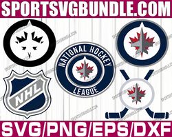 bundle 5 files winnipeg jets hockey team svg, winnipeg jets svg, nhl svg, nhl svg, png, dxf, eps, instant download