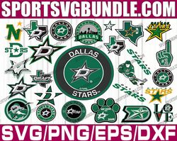 bundle 27 files dallas stars hockey team svg, dallas stars svg, nhl svg, nhl svg, png, dxf, eps, instant download