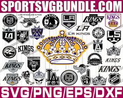 bundle 33 files los angeles kings hockey team svg, los angeles kings svg, nhl svg, nhl svg, png, dxf, eps