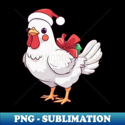 kawaii christmas chicken - holiday joy for chicken lovers - decorative sublimation png file - perfect for personalization