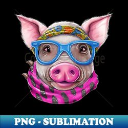 pig with glasses 3 - premium png sublimation file - instantly transform your sublimation projects