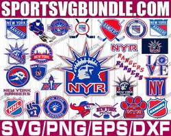 bundle 28 files new york rangers hockey team svg, new york rangers svg, nhl svg, nhl svg, png, dxf, eps