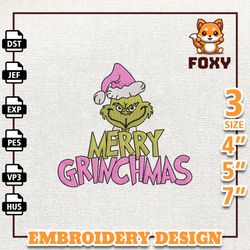 retro pink christmas embroidery machine design, merry greenchmas embroidery design, christmas green monster embroidery f