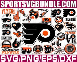 bundle 32 files philadelphia flyers hockey team svg, philadelphia flyers svg, nhl svg, nhl svg, png, dxf, eps