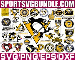 bundle 35 files pittsburgh penguins hockey team svg, pittsburgh penguins svg, nhl svg, nhl svg, png, dxf, eps