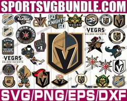 bundle 30 files vegas golden knights hockey team svg, vegas golden knights svg, nhl svg, nhl svg, png, dxf, eps