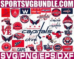 bundle 33 files washington capitals hockey team svg, washington capitals svg, nhl svg, nhl svg, png, dxf, eps