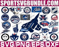 bundle 26 files winnipeg jets hockey team svg, winnipeg jets svg, nhl svg, nhl svg, png, dxf, eps, instant download