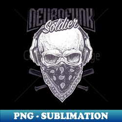 edgy rebel - skull with bandana tattoo art - png sublimation digital download - bold & eye-catching