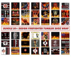 Bundle 50  Design Firefighter Tumbler 20oz Wrap,  Tumbler Bundle Design, Sublimation Tumbler Bundle, 20oz Skinny Tumbler