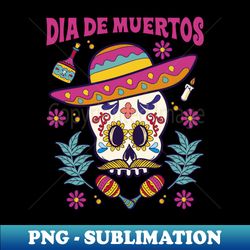 mexican sugar skull - decorative sublimation png file - revolutionize your designs