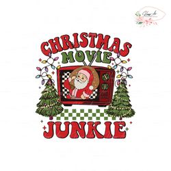 vintage christmas movie junkie santa claus svg cricut files