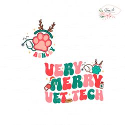 very merry vet tech veterinary technician svg for cricut files