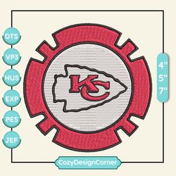 nfl kansas city chiefs logo embroidery design, nfl football logo embroidery design, famous football team embroidery design, football embroidery design, pes, dst, jef, files