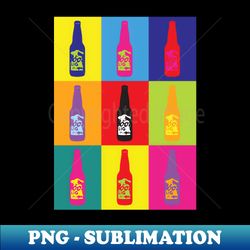 retro beer bottles pop art graphics - creative sublimation png download - perfect for creative projects