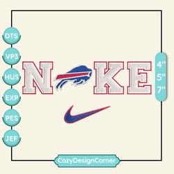 nike nfl buffalo bills logo embroidery design, nike nfl logo sport embroidery machine design, famous football team embroidery design, football brand embroidery, pes, dst, jef, files