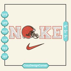 nike nfl cleveland browns logo embroidery design, nike nfl logo sport embroidery machine design, famous football team embroidery design, football brand embroidery, pes, dst, jef, files