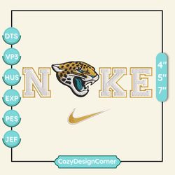 nike nfl jacksonville jaguars logo embroidery design, nike nfl logo sport embroidery machine design, famous football team embroidery design, football brand embroidery, pes, dst, jef, files