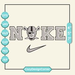 nike nfl las vegas raiders logo embroidery design, nike nfl logo sport embroidery machine design, famous football team embroidery design, football brand embroidery, pes, dst, jef, files